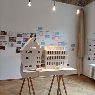 Modell der beiden Häuser, erstellt von Studio Neue Museen